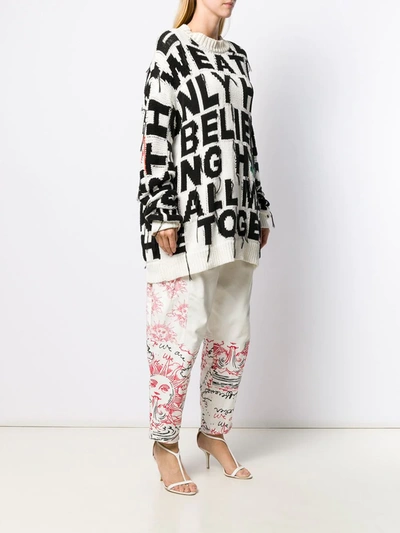 Shop Stella Mccartney Oversized Slogan Jumper In White