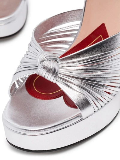 Shop Gucci Crawford Platform Sandals In Metallic