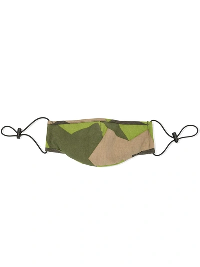 Shop Mostly Heard Rarely Seen Camouflage Print Face Mask In Green