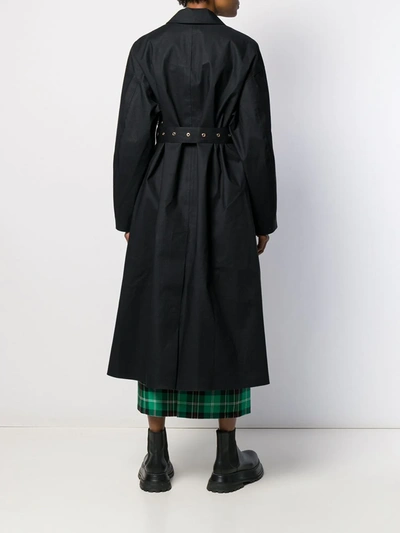 Shop Mackintosh Long Belted Trench Coat In Black