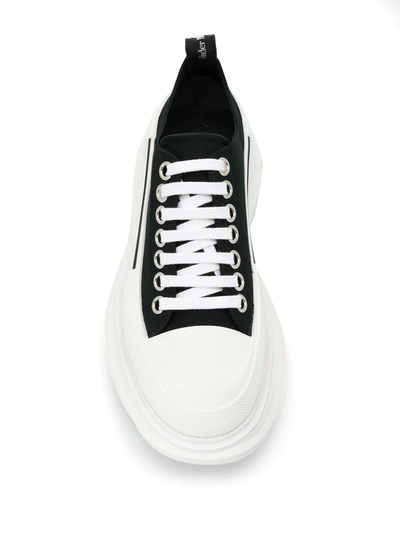 Alexander Mcqueen Black Canvas Tread Slick Sneakers In Multi