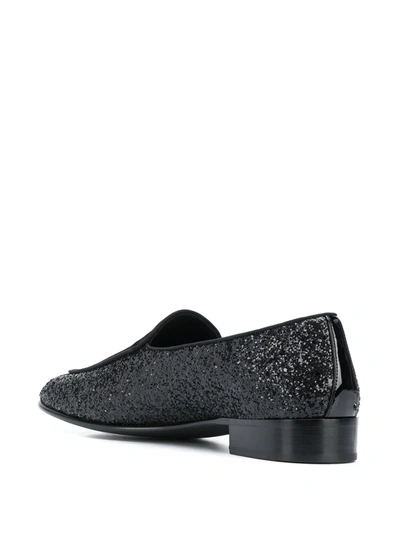Shop Giuseppe Zanotti Rudolph Glitter 25mm Loafers In 001 Black