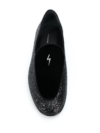 Shop Giuseppe Zanotti Rudolph Glitter 25mm Loafers In 001 Black