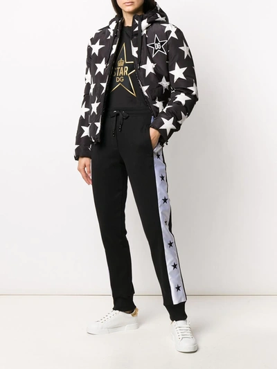 Shop Dolce & Gabbana Millennials Star Printed Padded Jacket In Black