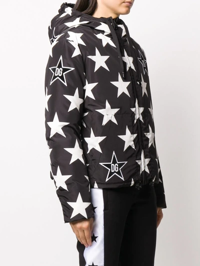 Shop Dolce & Gabbana Millennials Star Printed Padded Jacket In Black