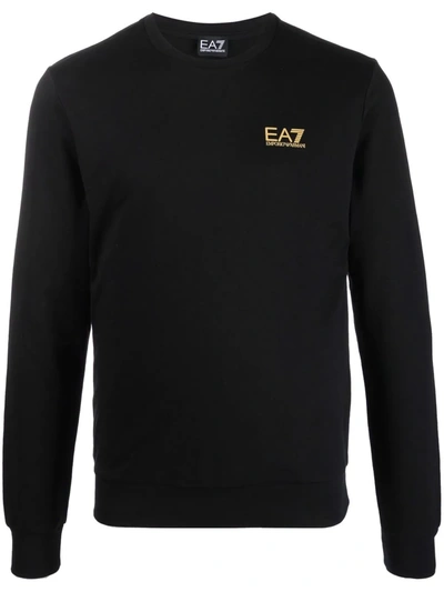Shop Ea7 Logo-print Sweatshirt In Schwarz
