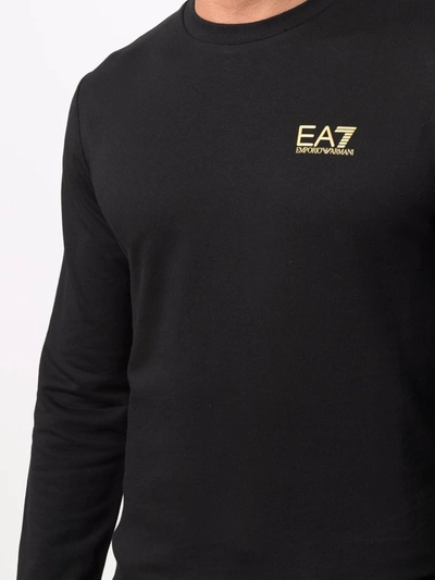 Shop Ea7 Logo-print Sweatshirt In Schwarz