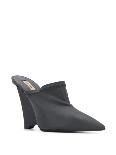 Shop Yeezy Angled Wedge Mules In Black