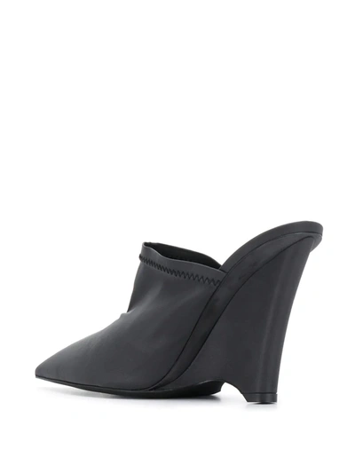 Shop Yeezy Angled Wedge Mules In Black