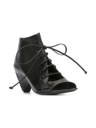 Marsèll Structured Lace-up Ankle Boots In Black