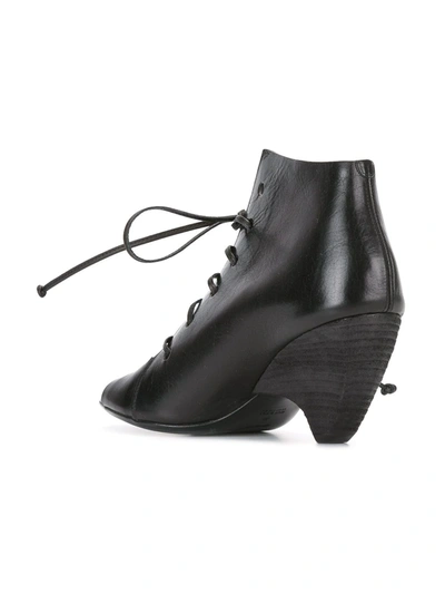Marsèll Structured Lace-up Ankle Boots In Black