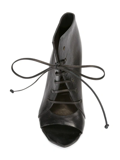 Marsèll Structured Lace-up Ankle Boots In Black
