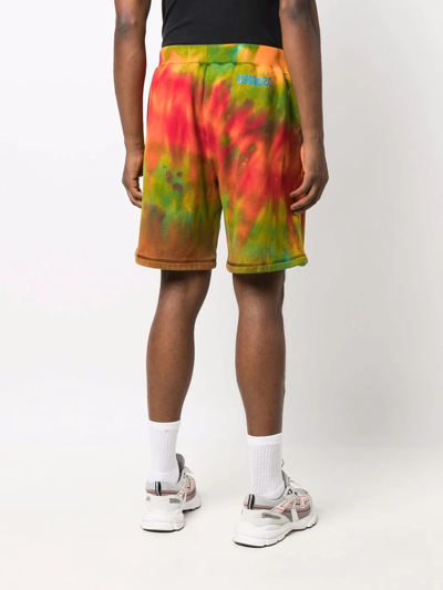 Shop Dsquared2 Tie-dye Track Shorts In Orange