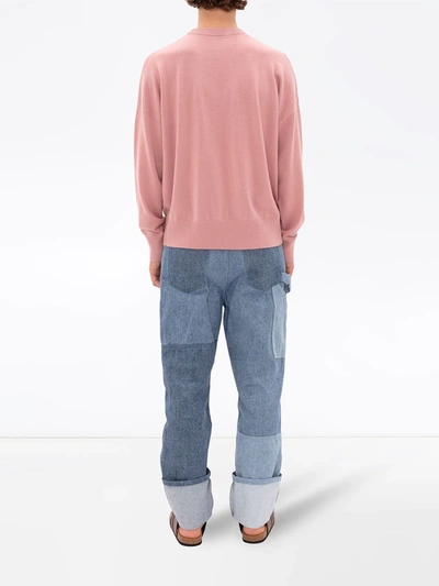 Shop Jw Anderson Crew Neck Anchor Motif Jumper In Pink