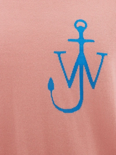 Shop Jw Anderson Crew Neck Anchor Motif Jumper In Pink