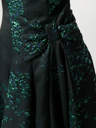 Shop Talbot Runhof Toriel Silk Jacquard Dressr In Green