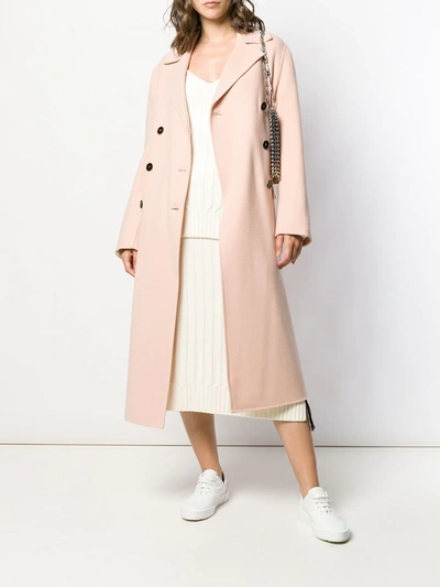 Shop Jil Sander Lucien Double Breasted Coat In Pink
