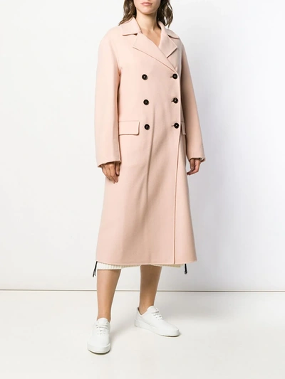 Shop Jil Sander Lucien Double Breasted Coat In Pink