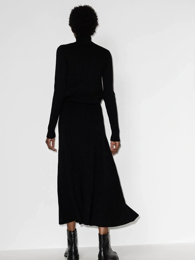 Shop Rosie Assoulin Roll-neck Knitted Midi Dress In Black