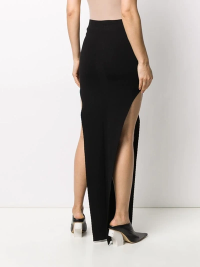 Shop Rick Owens Knitted Maxi Skirt In Black