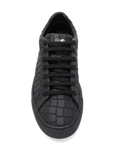 Shop Hide & Jack Essence Embossed Low-top Sneakers In Black