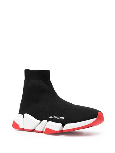 Shop Balenciaga Speed 2.0 Knitted Sneakers In Black