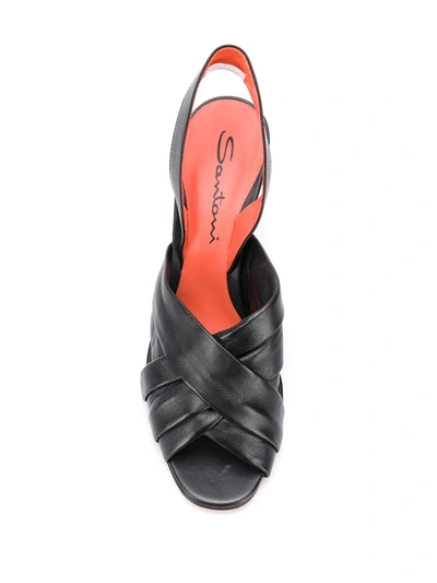 Shop Santoni Block Heel Sandals In Black