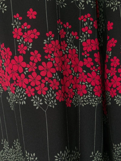 Red Valentino Dreaming Peony Print Trousers In Black