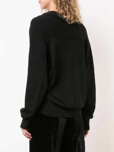 Shop Nili Lotan Wrap Style Knitted Top In Black
