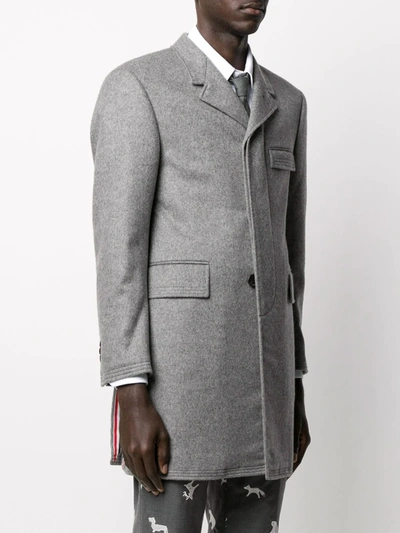 Shop Thom Browne Heavyweight Cashmere Chesterfield Overcoat In Grey