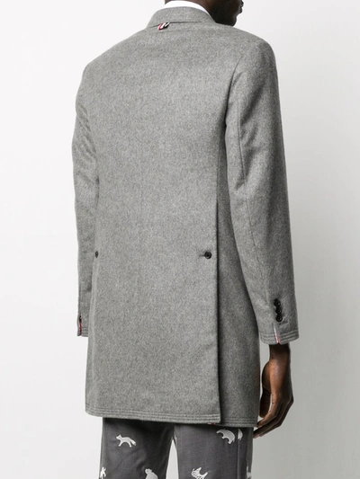 Shop Thom Browne Heavyweight Cashmere Chesterfield Overcoat In Grey