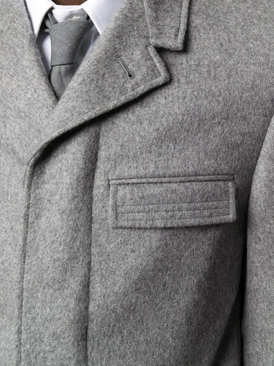 Shop Thom Browne Heavyweight Cashmere Chesterfield Overcoat In Grey