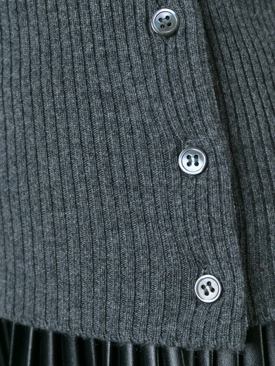 Thom Browne Sleeveless Crew Neck Shell Top With 4-bar Stripe In Medium Grey Cashmere In Grey