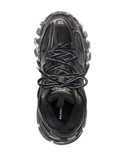 Shop Balenciaga Track Faded-effect Sneakers In Schwarz