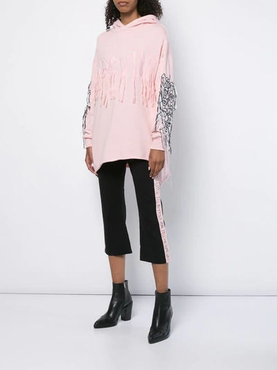 Haculla Visionary Asymmetric Patch Hoodie In Pink