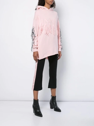 Haculla Visionary Asymmetric Patch Hoodie In Pink