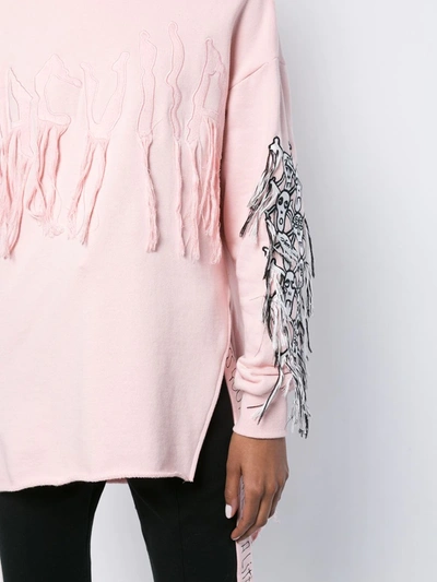 Haculla Visionary Asymmetric Patch Hoodie In Pink