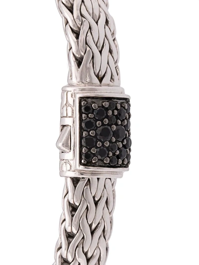 Shop John Hardy Silver Classic Chain Flat Chain Bracelet With Black Sapphire Clasp