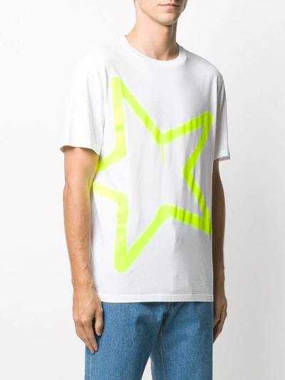 Shop Golden Goose Neon Star Print T-shirt In White