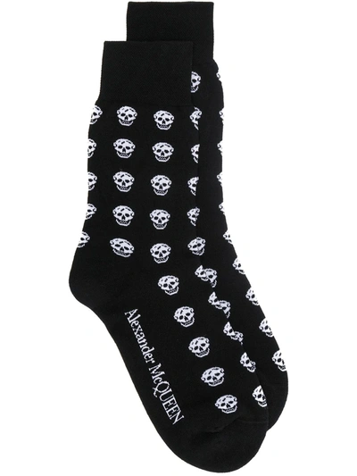 Shop Alexander Mcqueen Multi Skull Socks In Black