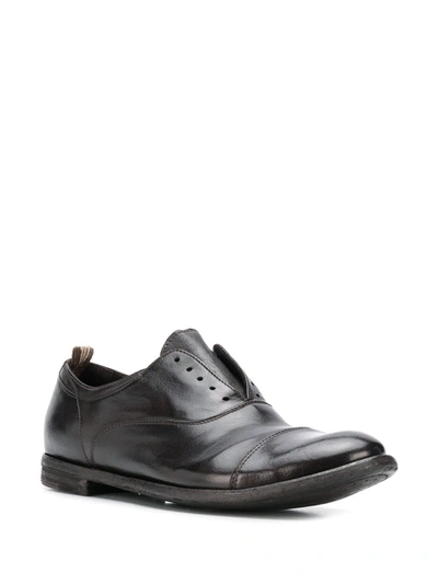 Shop Officine Creative Laceless Oxford Shoes In Brown