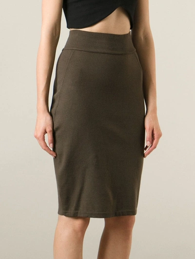 Pre-owned Alaïa Pencil Skirt In Brown