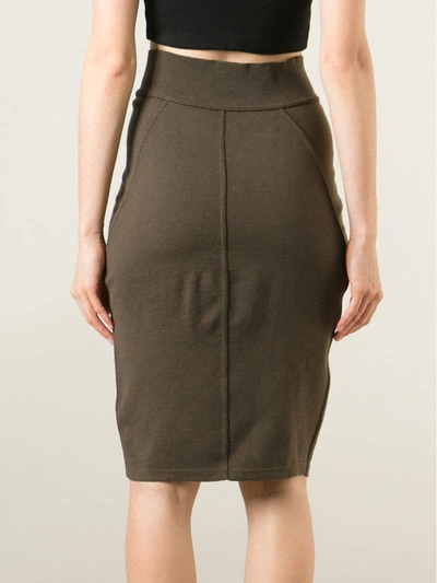 Pre-owned Alaïa Pencil Skirt In Brown