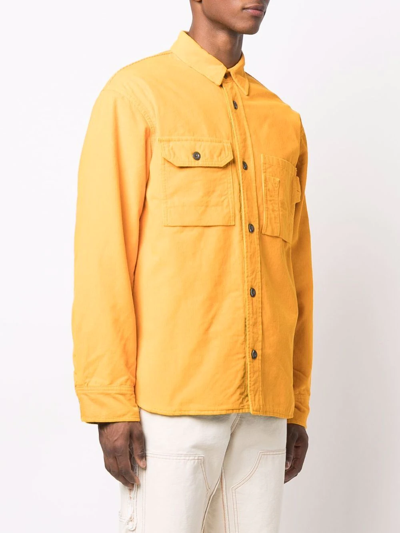 Diesel Button-up Overshirt Jacket In Yellow