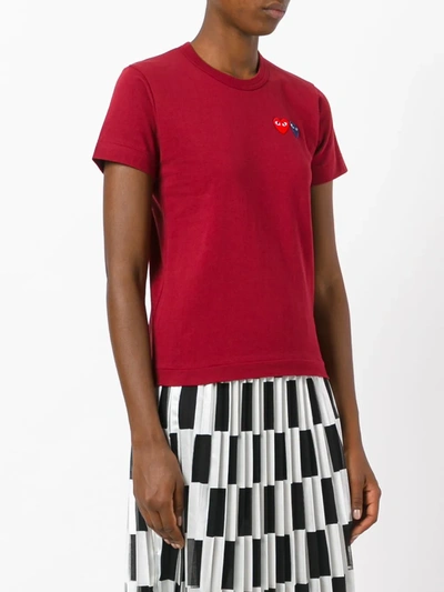 Shop Comme Des Garçons Play Slim-fit Heart Patch T-shirt In Red