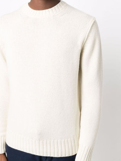 Shop Cruciani Knitted Wool-cashmere Jumper In Weiss