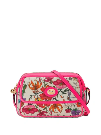 Shop Gucci Small Flora Shoulder Bag In Pink