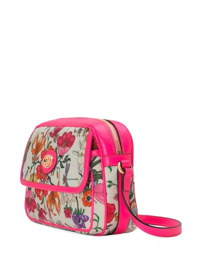Shop Gucci Small Flora Shoulder Bag In Pink