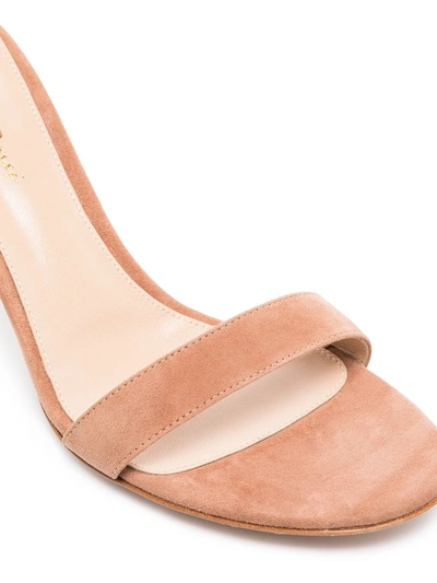 Gianvito Rossi Heeled Sandals With Buckle Detail And Suede Finish In Neutrals