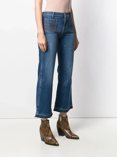 Shop Philosophy Di Lorenzo Serafini Cropped Flare Jeans In Blue